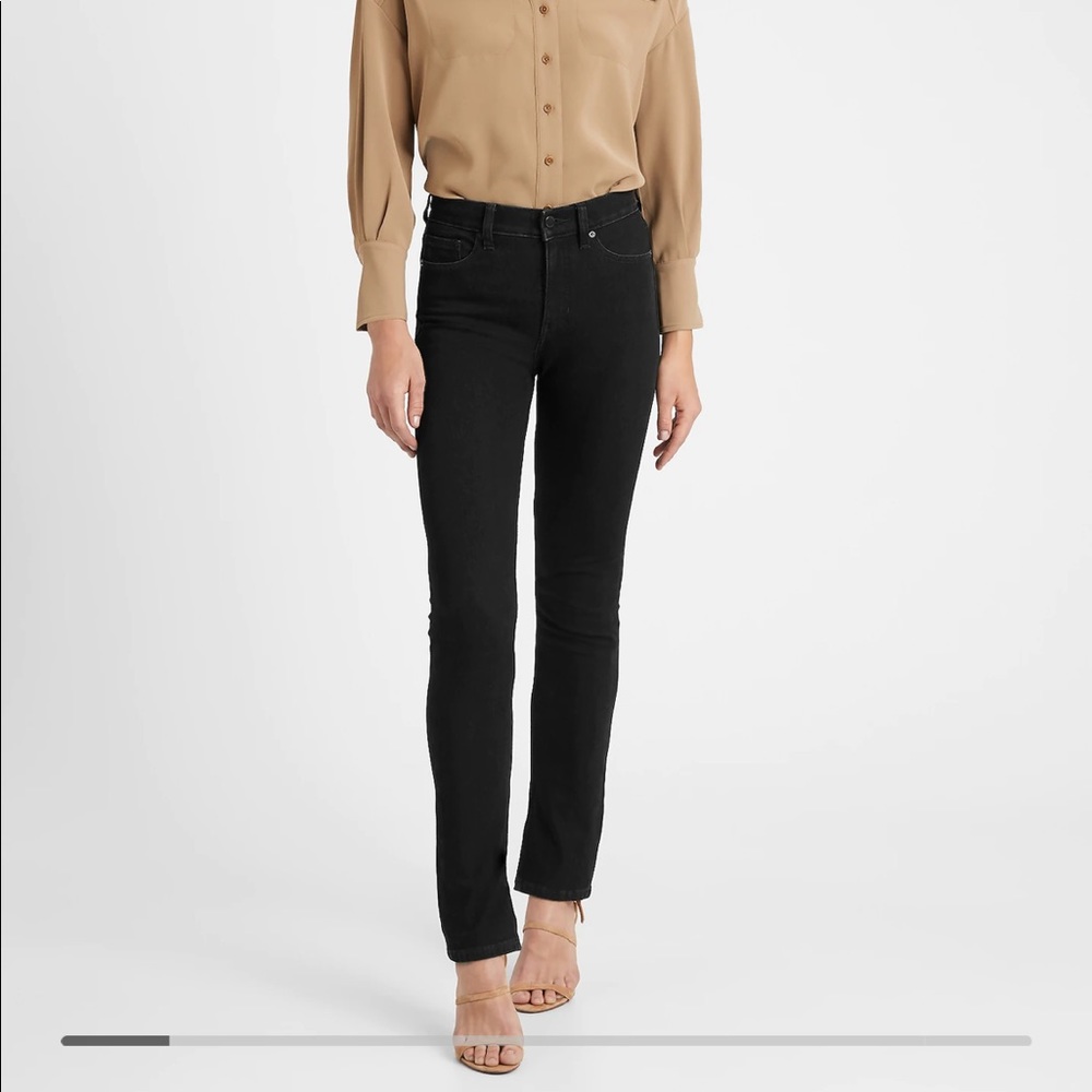 Banana republic black high rise slim stiletto jean size 27 Petite